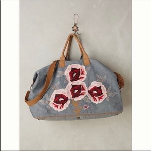Anthropologie Cottage Rose Weekender or Over Night Bag
